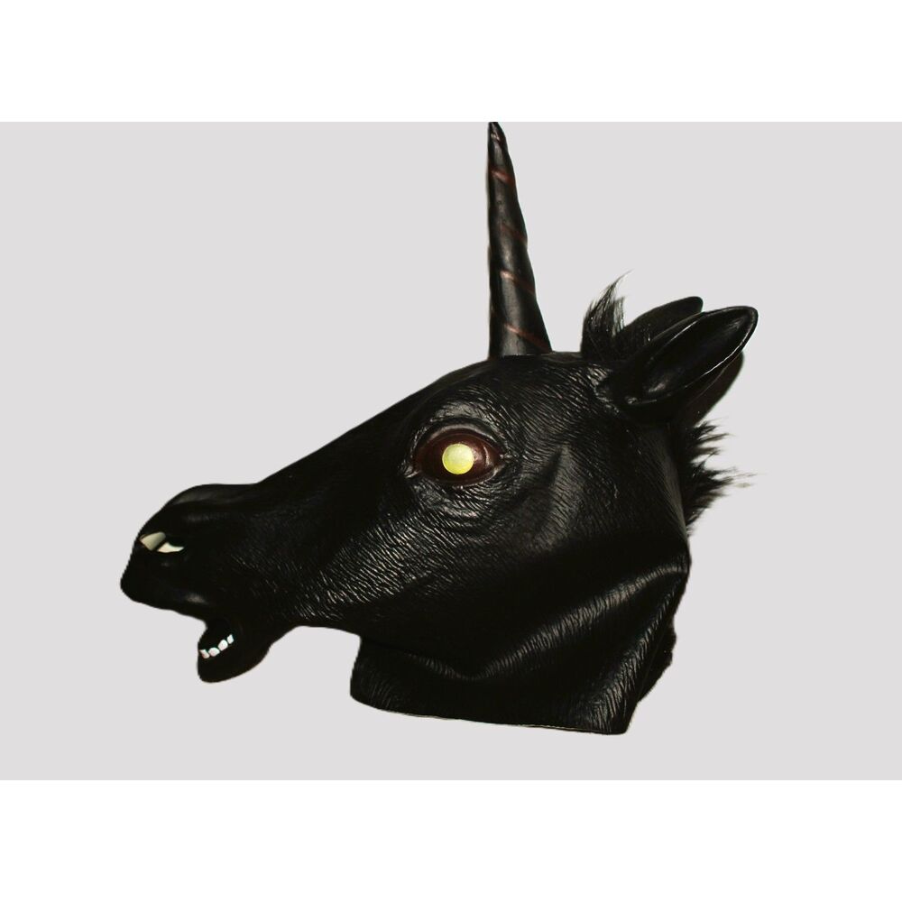 Ghoulish Gothic Unicorn Latex Full Head mask Halloween Horror Gothcore Cosplay